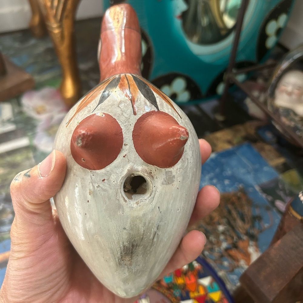 Vintage Tonala Folk Art Pottery Hand Painted Ceramic Duck Figurine, Mexico - Picture 5 of 16